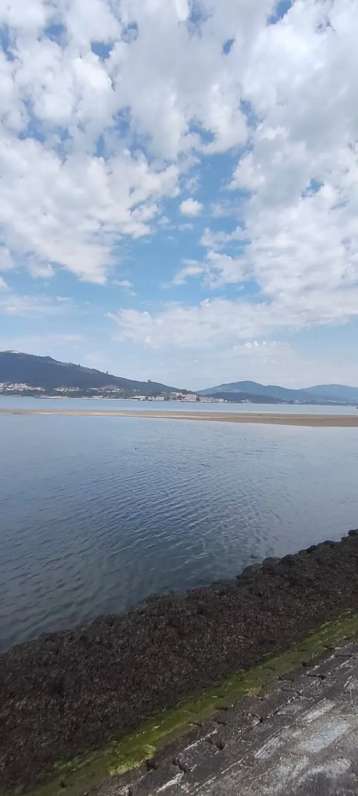 The Minho estuary at low tide near Caminha, with exposed sandbanks