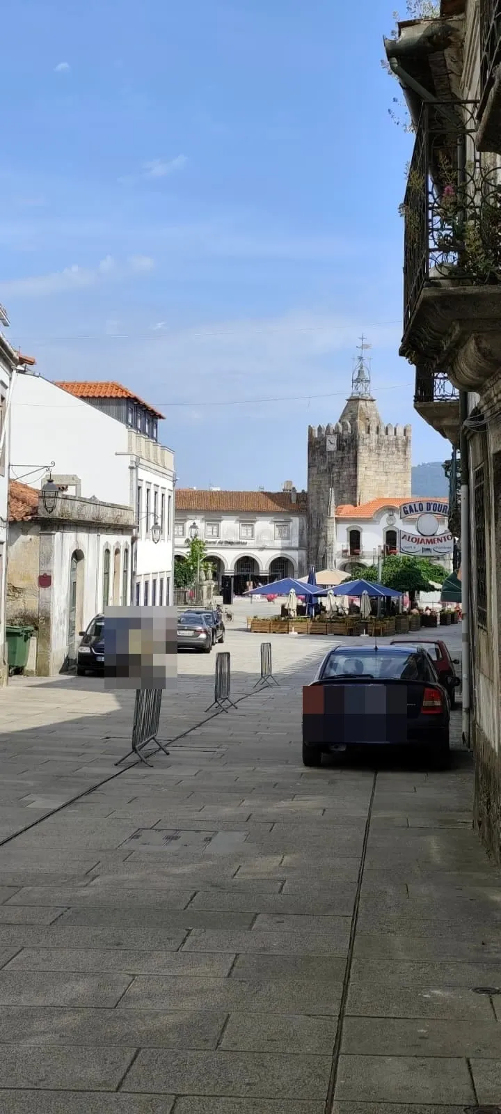 Caminha's medieval Clock Tower (Torre do Relógio) rising above the historic centre