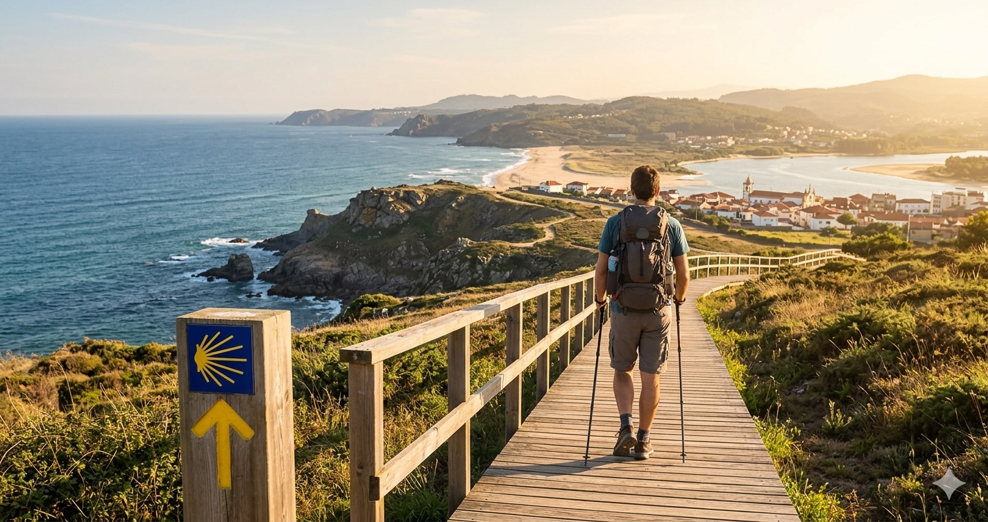 Caminho costeiro perto de Caminha, Portugal — Caminho de Santiago